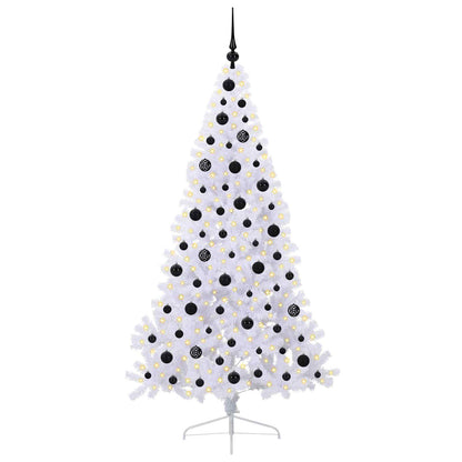 vidaXL Artificial Christmas Tree with Stand White 180 cm PVC and Steel