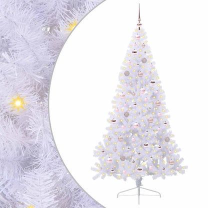 vidaXL Artificial Christmas Tree with Stand White 180 cm PVC and Steel