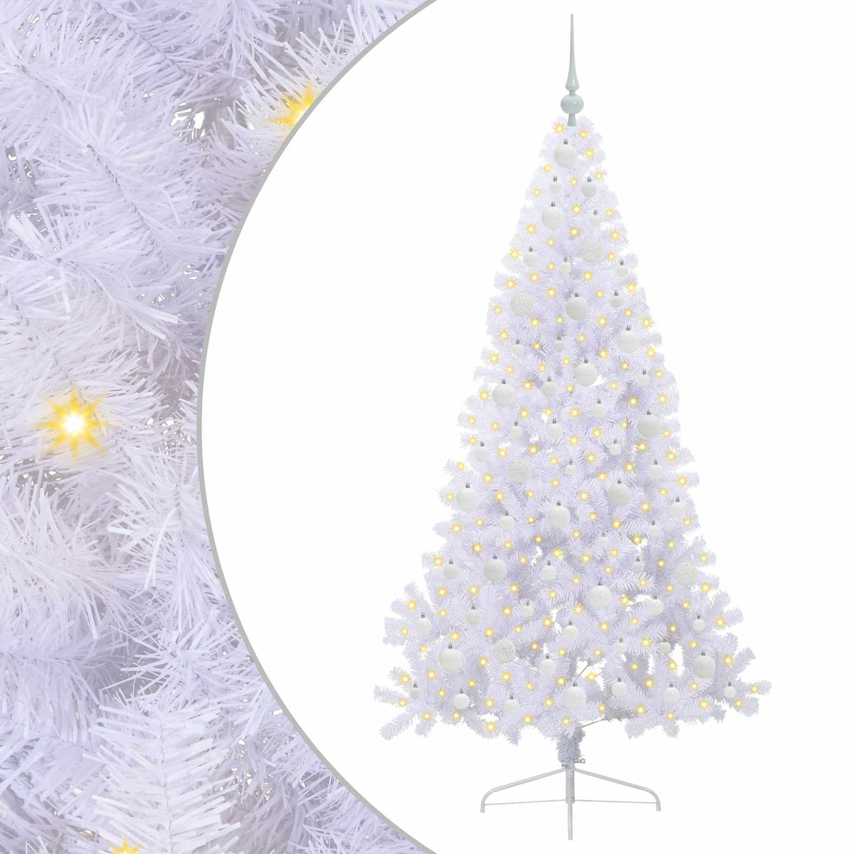 vidaXL Artificial Christmas Tree with Stand White 180 cm PVC and Steel