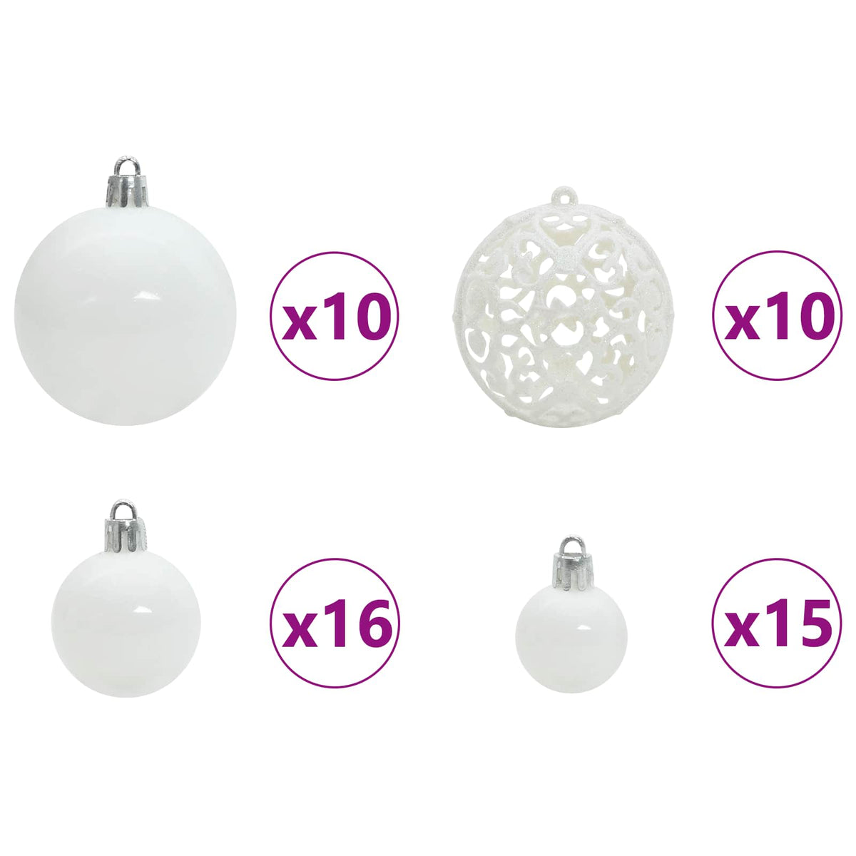 vidaXL Artificial Christmas Tree with Stand White 180 cm PVC and Steel