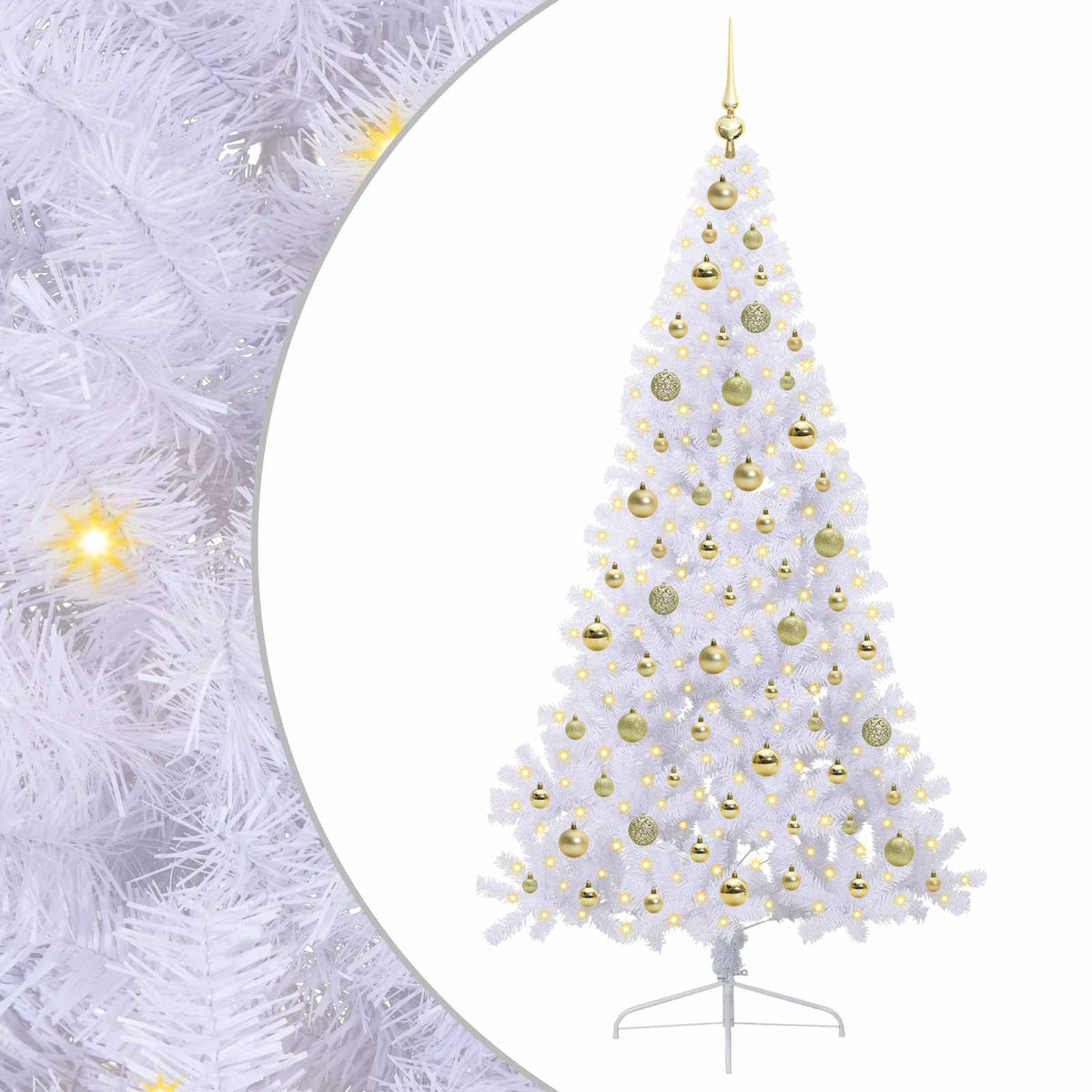 vidaXL Artificial Christmas Tree with Stand White 180 cm PVC and Steel