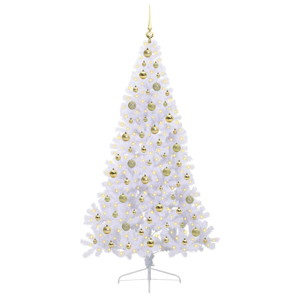 vidaXL Artificial Christmas Tree with Stand White 180 cm PVC and Steel