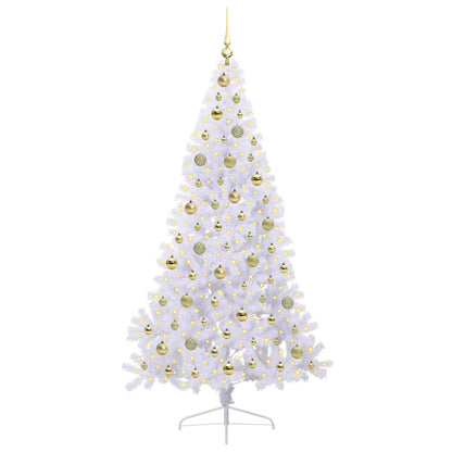 vidaXL Artificial Christmas Tree with Stand White 180 cm PVC and Steel