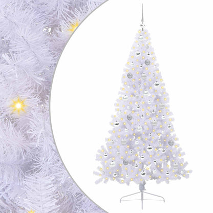 vidaXL Artificial Christmas Tree with Stand White 180 cm PVC and Steel
