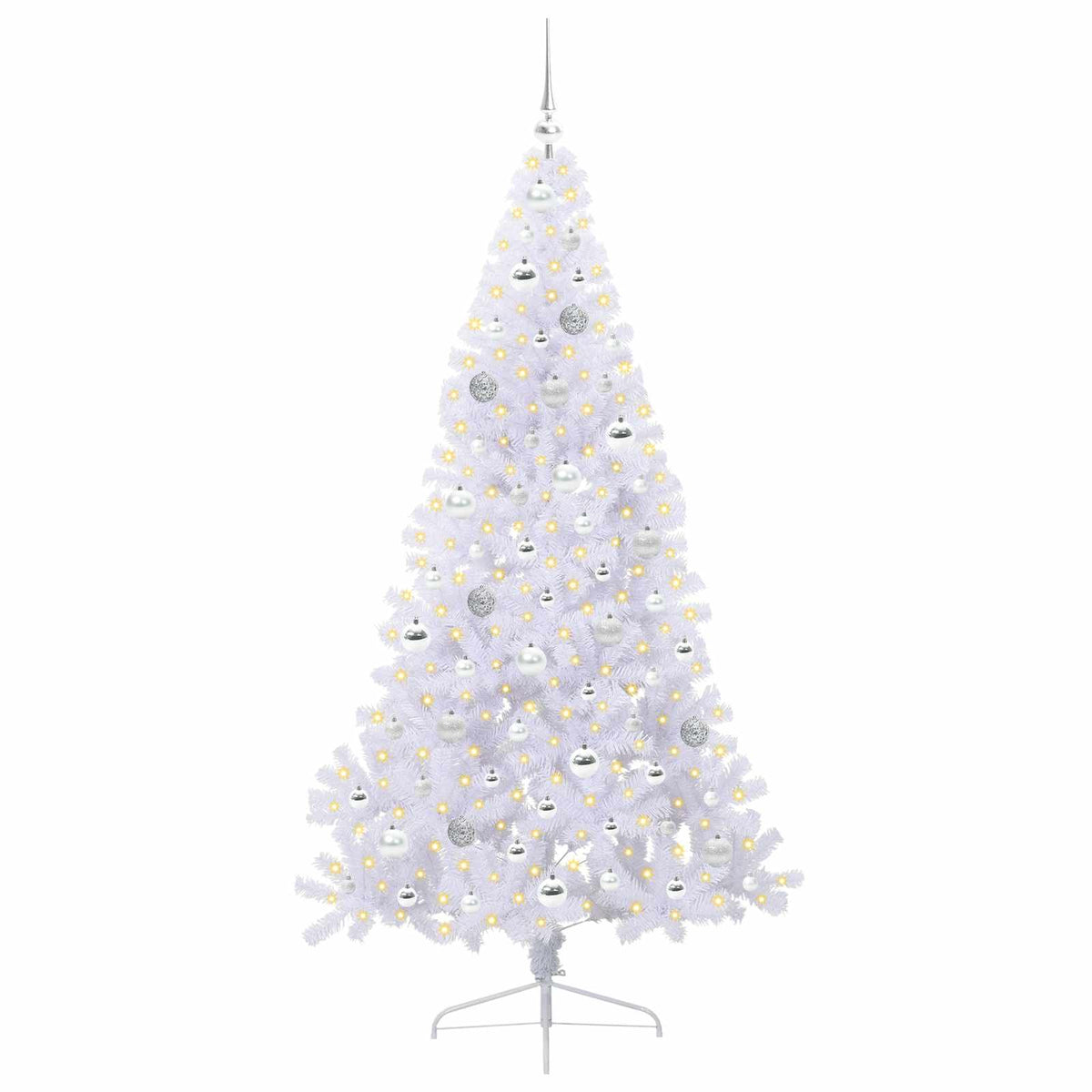 vidaXL Artificial Christmas Tree with Stand White 180 cm PVC and Steel