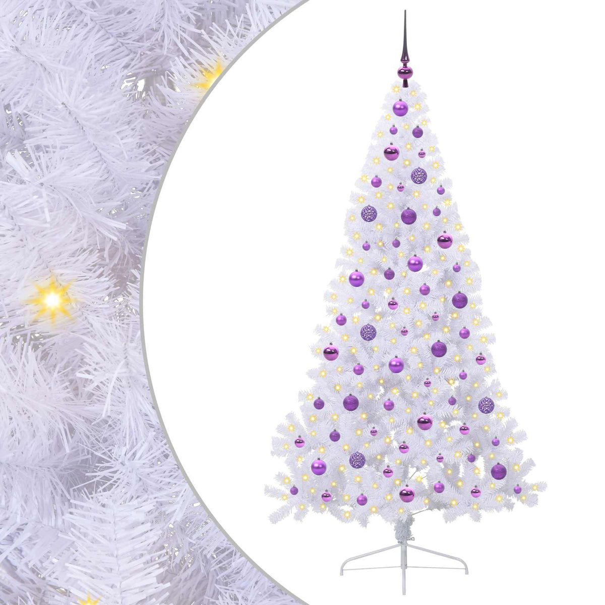 vidaXL Artificial Christmas Tree with Stand White 180 cm PVC and Steel