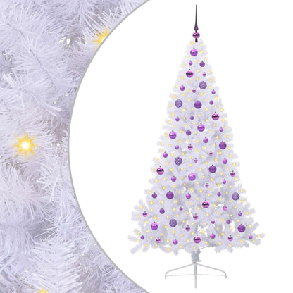 vidaXL Artificial Christmas Tree with Stand White 180 cm PVC and Steel