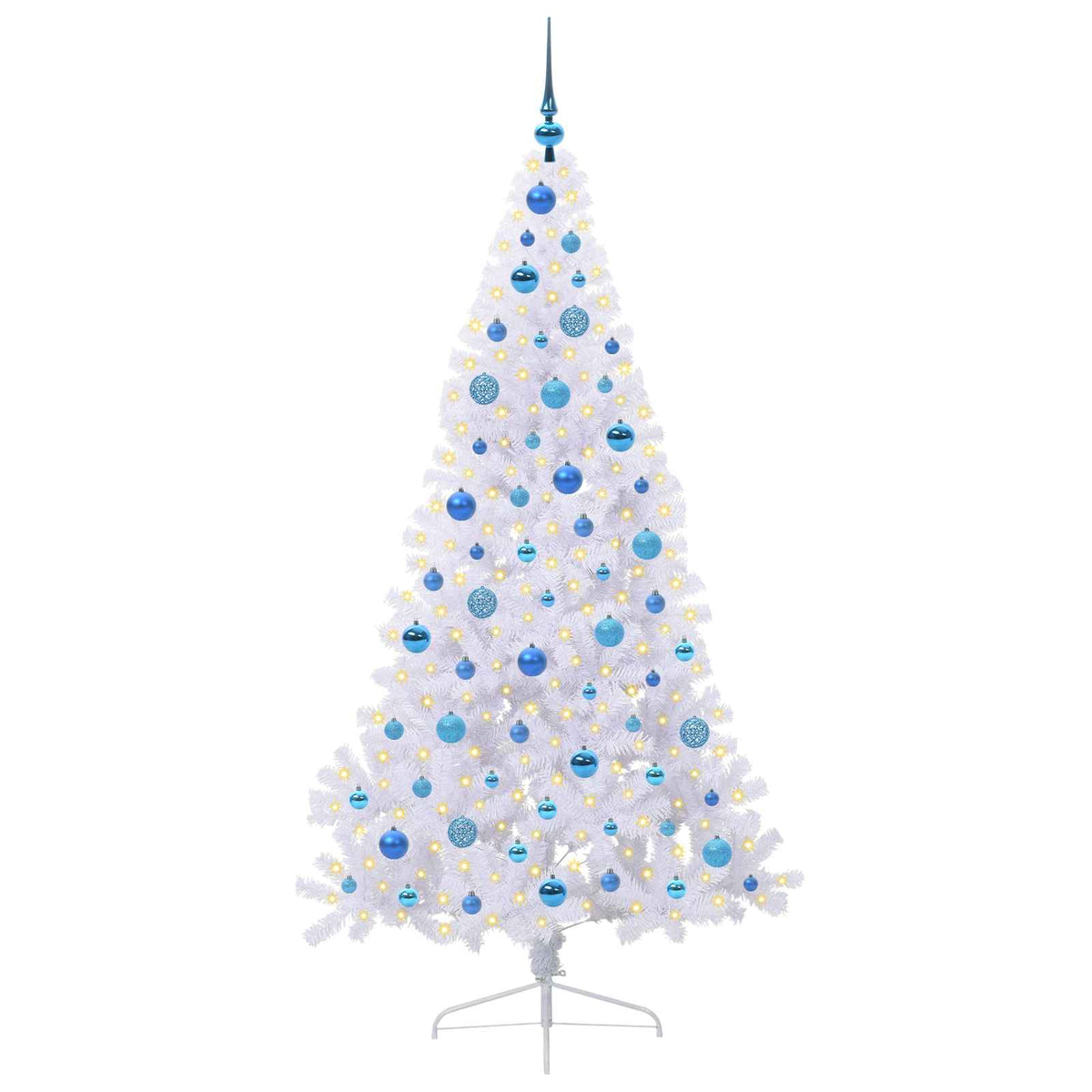 vidaXL Artificial Christmas Tree with Stand White 180 cm PVC and Steel