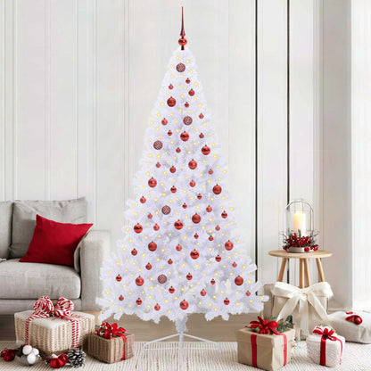 vidaXL Artificial Christmas Tree with Stand White 210 cm PVC and Steel