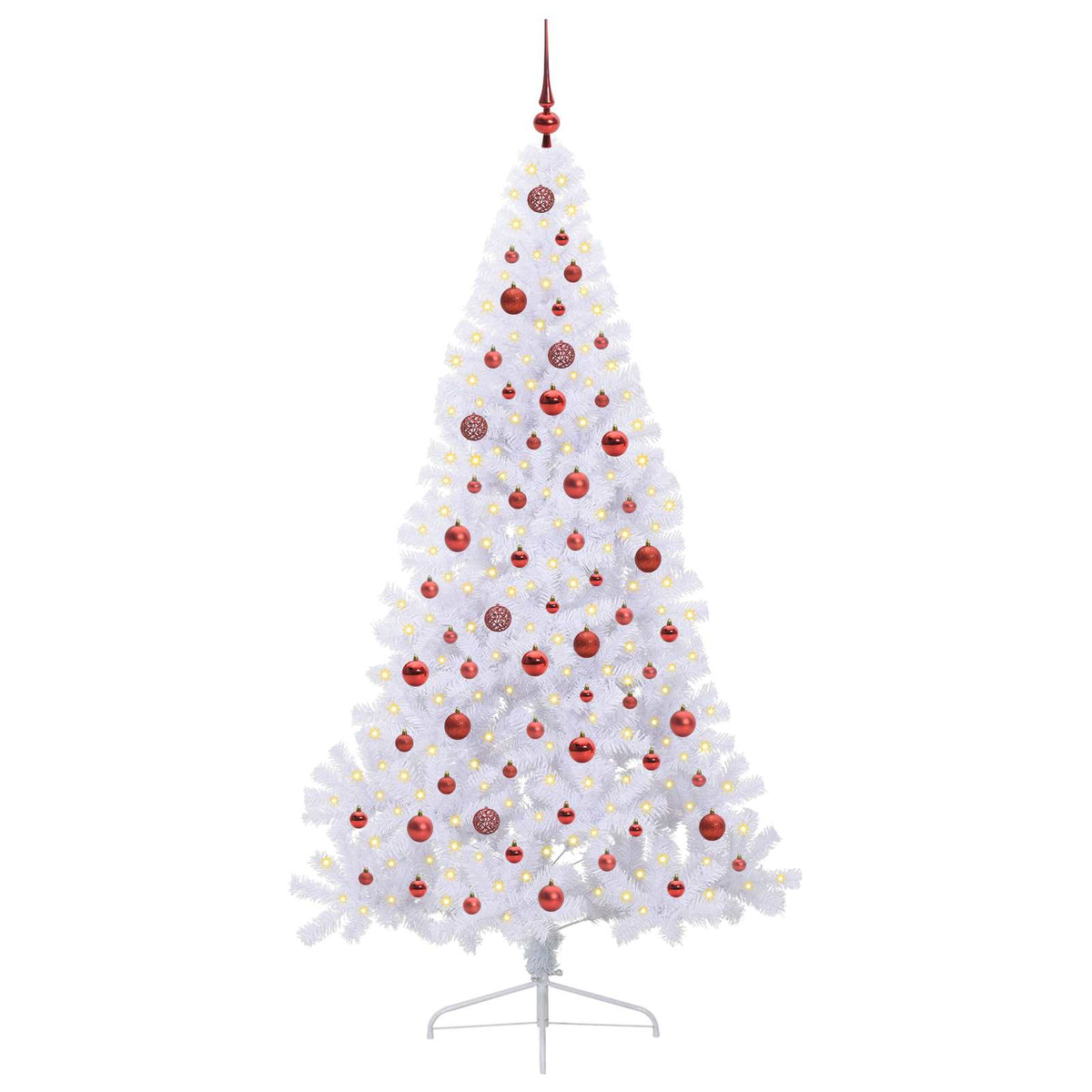 vidaXL Artificial Christmas Tree with Stand White 210 cm PVC and Steel