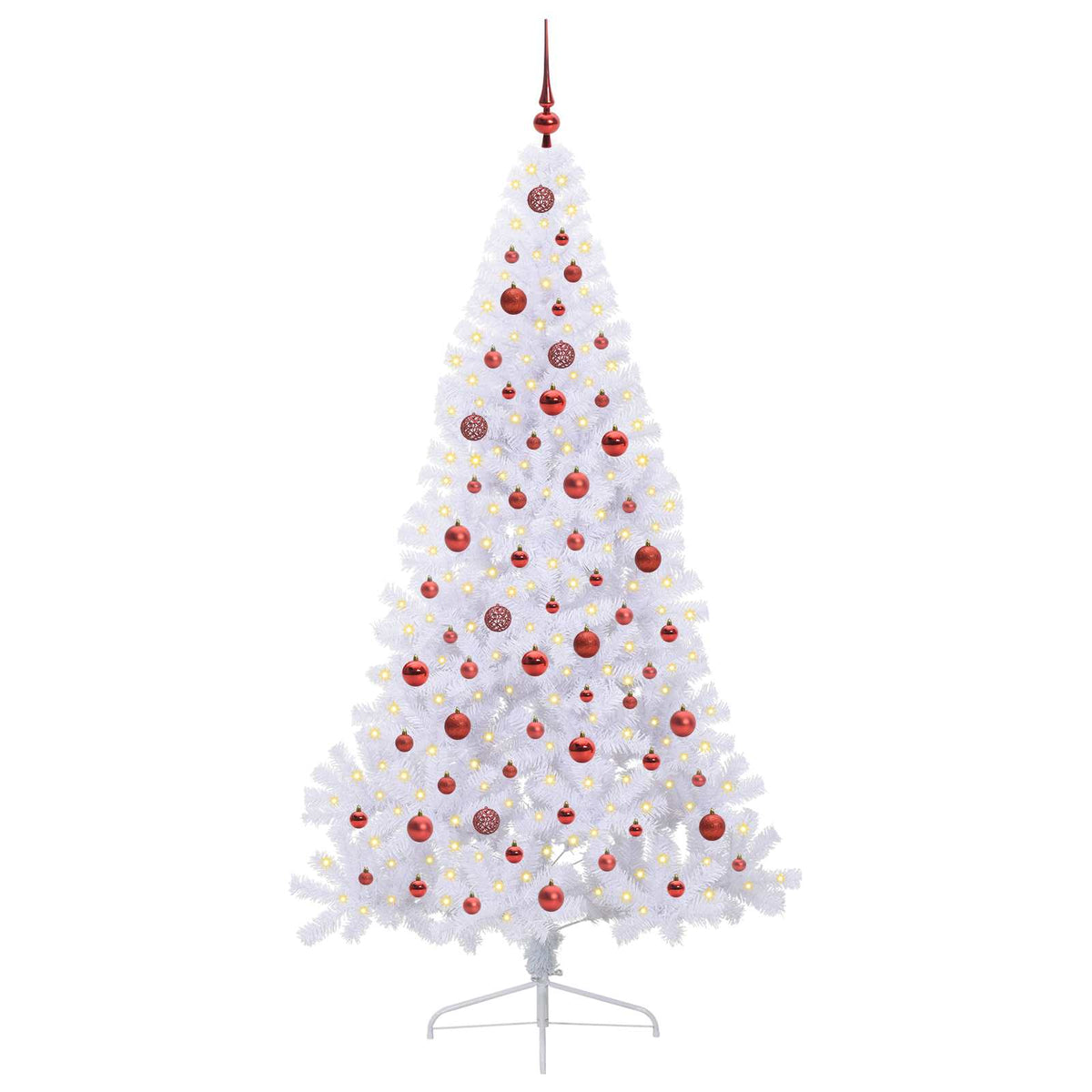 vidaXL Artificial Christmas Tree with Stand White 210 cm PVC and Steel