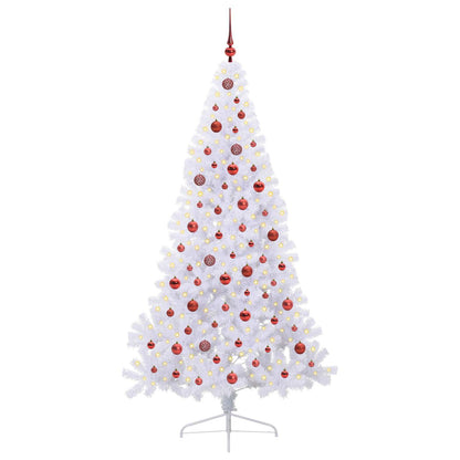 vidaXL Artificial Christmas Tree with Stand White 210 cm PVC and Steel