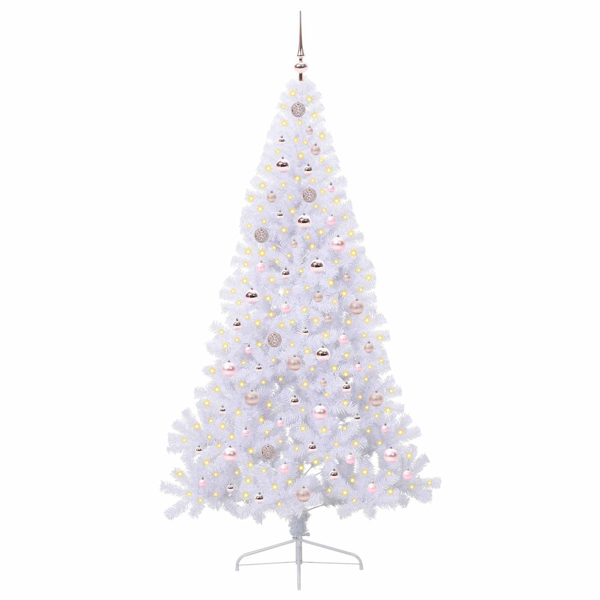 vidaXL Artificial Christmas Tree with Stand White 210 cm PVC and Steel