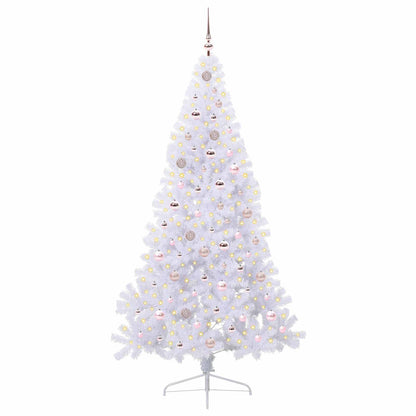 vidaXL Artificial Christmas Tree with Stand White 210 cm PVC and Steel