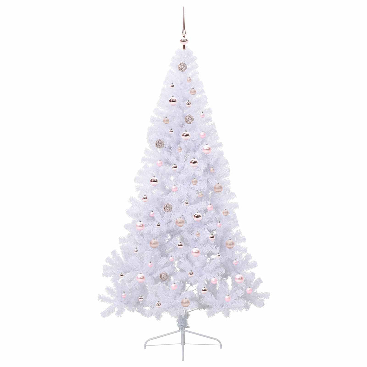 vidaXL Artificial Christmas Tree with Stand White 210 cm PVC and Steel