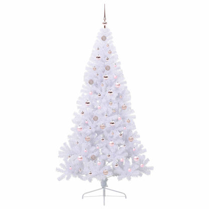 vidaXL Artificial Christmas Tree with Stand White 210 cm PVC and Steel