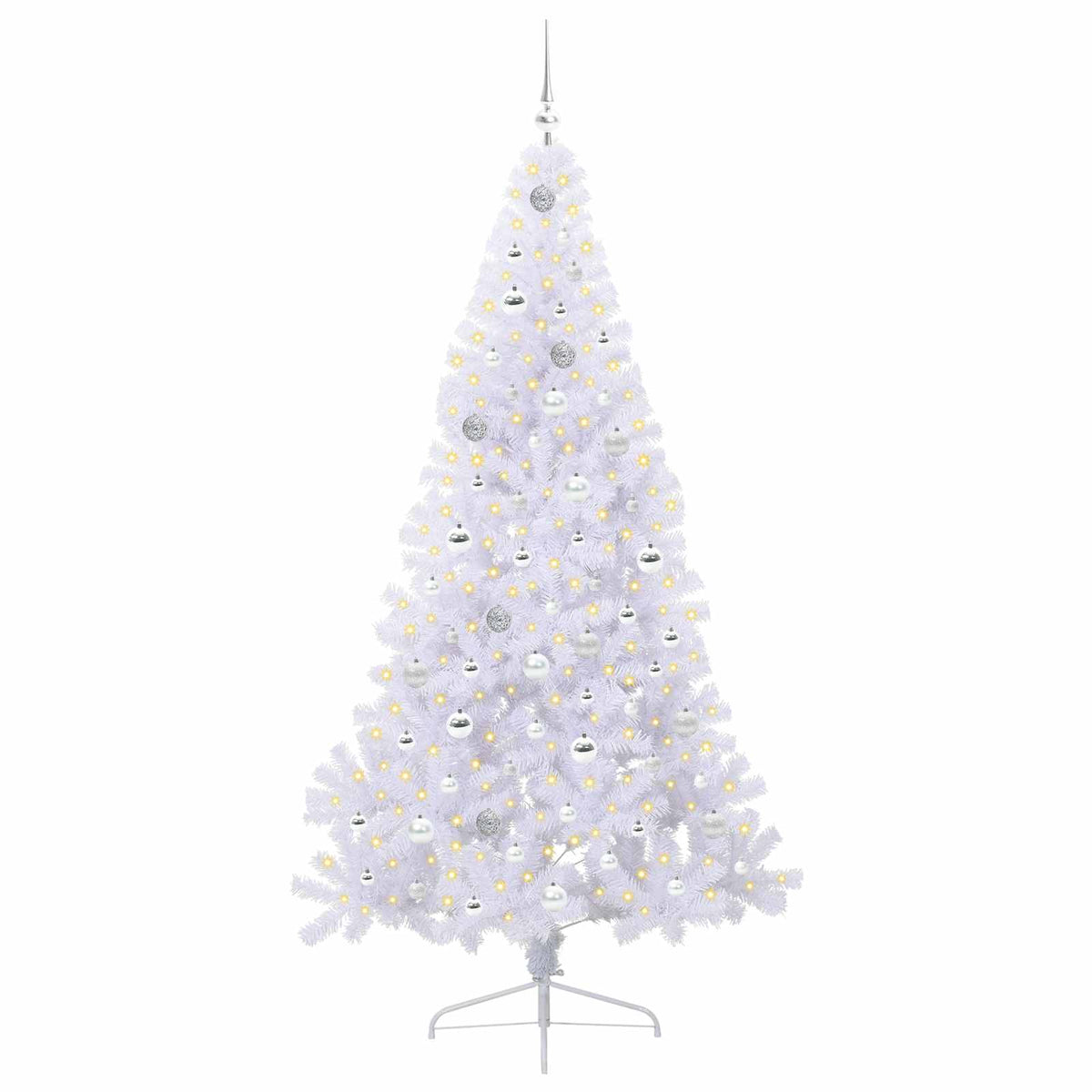 vidaXL Artificial Christmas Tree with Stand White 210 cm PVC and Steel