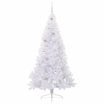 vidaXL Artificial Christmas Tree with Stand White 210 cm PVC and Steel