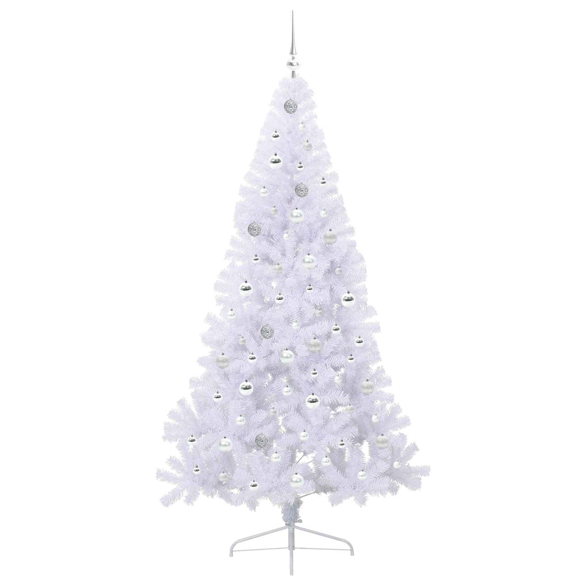 vidaXL Artificial Christmas Tree with Stand White 210 cm PVC and Steel