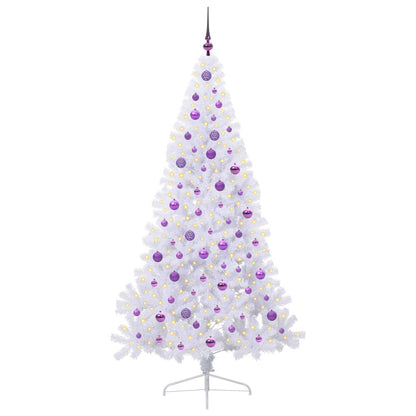 vidaXL Artificial Christmas Tree with Stand White 210 cm PVC and Steel