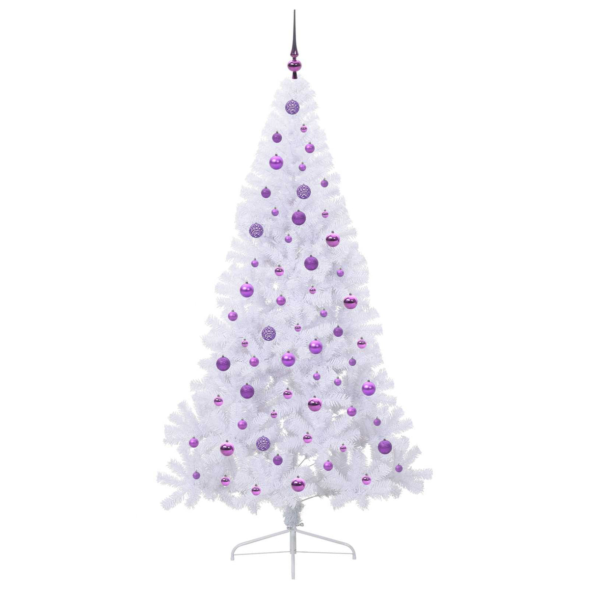 vidaXL Artificial Christmas Tree with Stand White 210 cm PVC and Steel