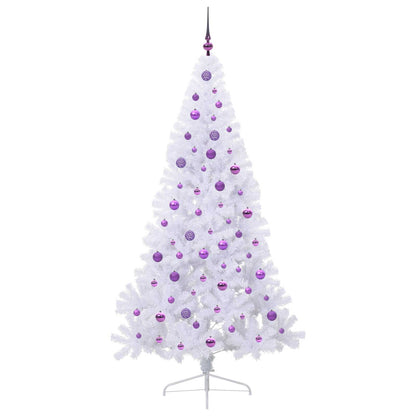 vidaXL Artificial Christmas Tree with Stand White 210 cm PVC and Steel