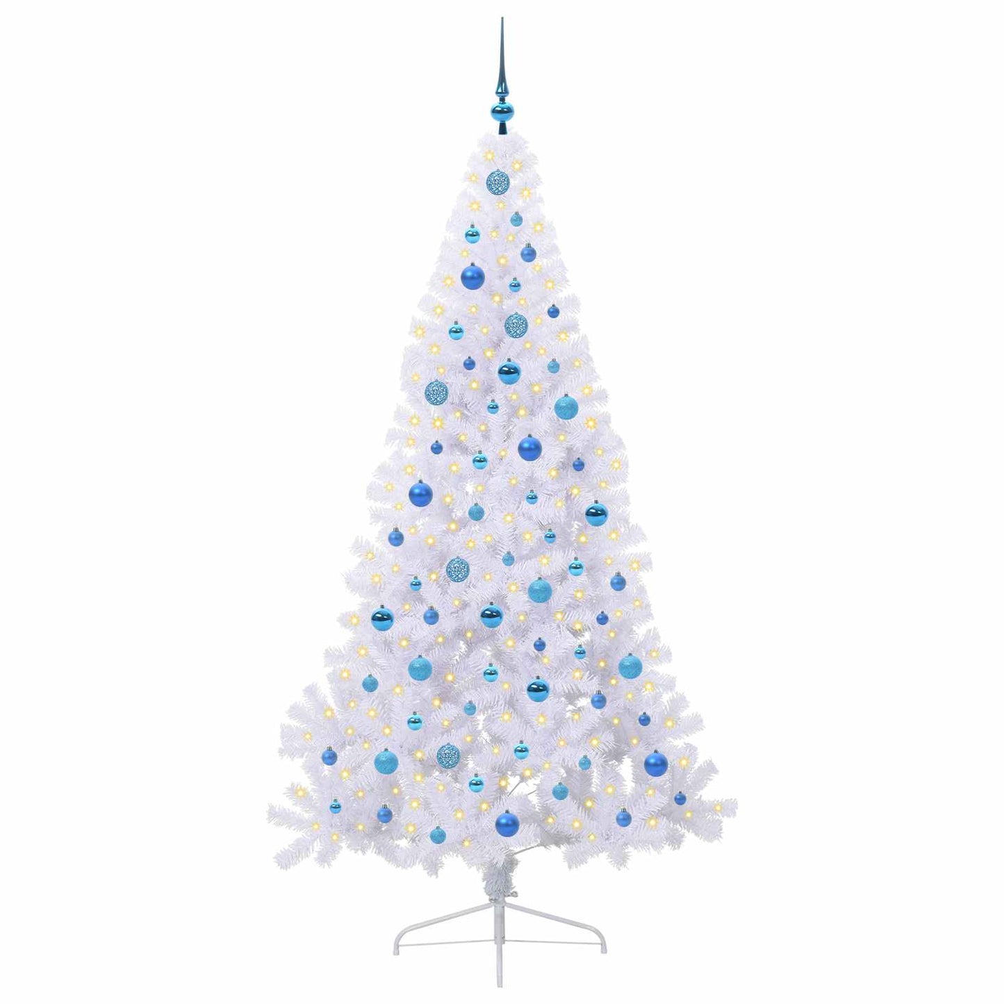 vidaXL Artificial Christmas Tree with Stand White 210 cm PVC and Steel