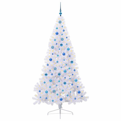 vidaXL Artificial Christmas Tree with Stand White 210 cm PVC and Steel