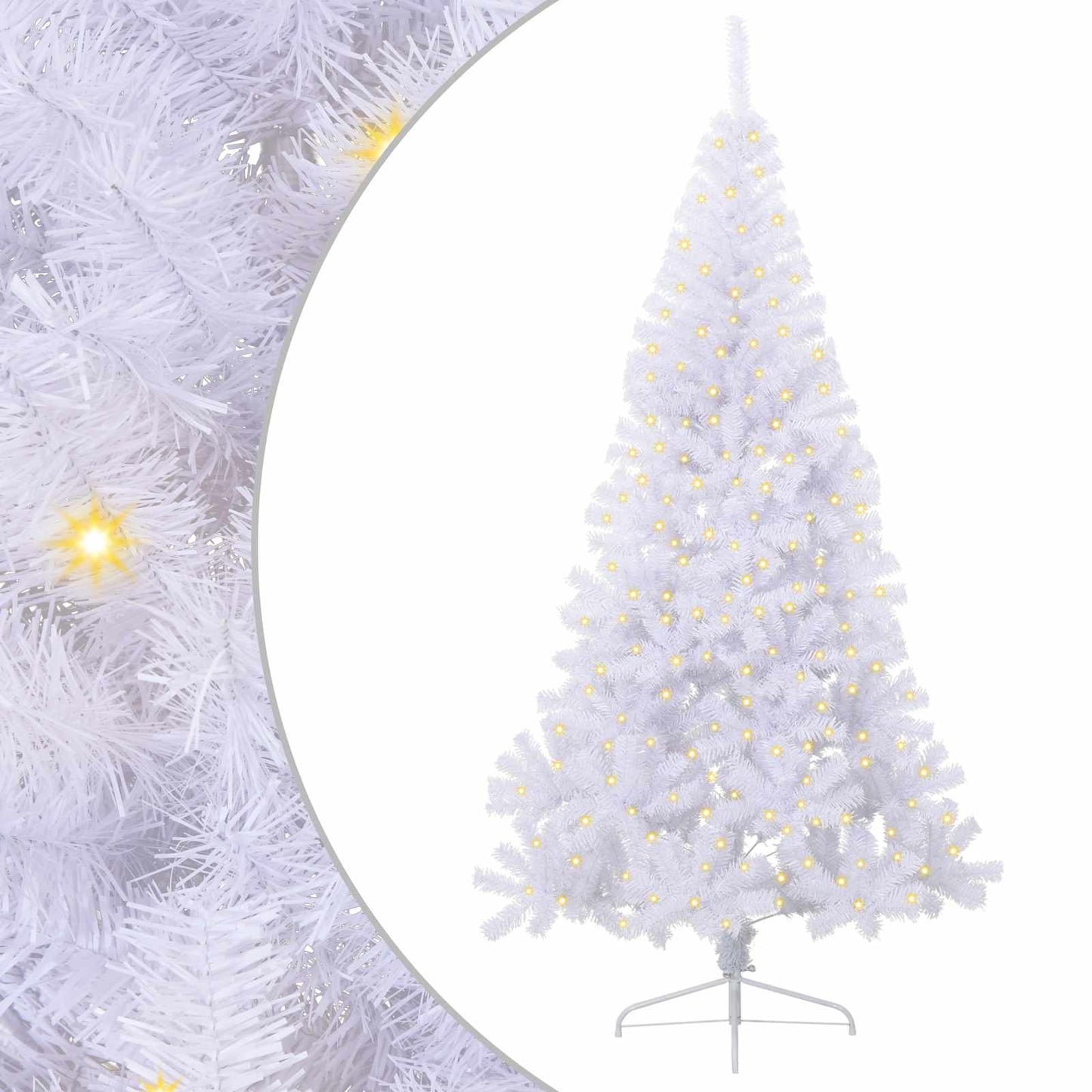 vidaXL Artificial Christmas Tree with Stand White 240 cm PVC and Steel