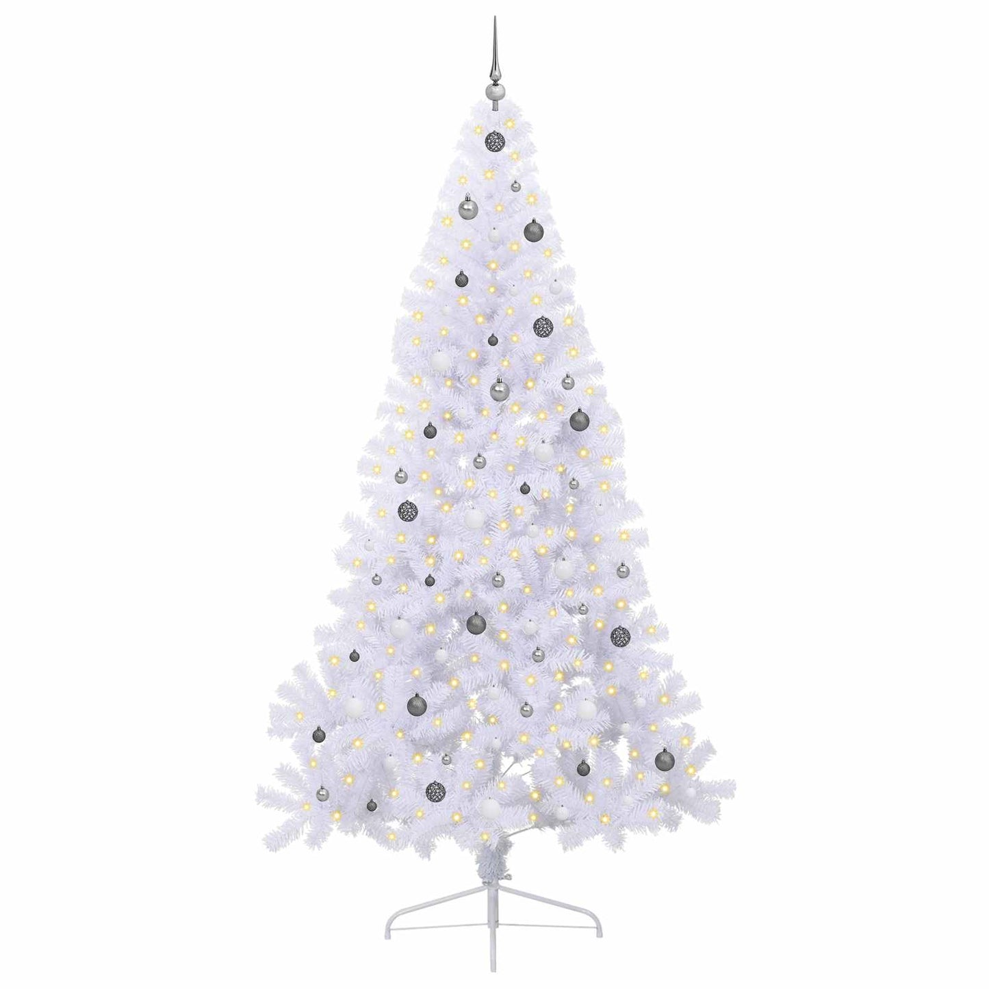 vidaXL Artificial Christmas Tree with Stand White 240 cm PVC and Steel
