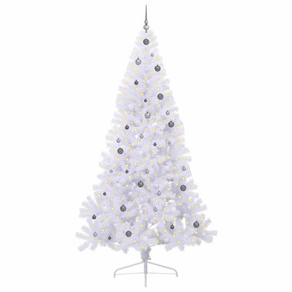 vidaXL Artificial Christmas Tree with Stand White 240 cm PVC and Steel