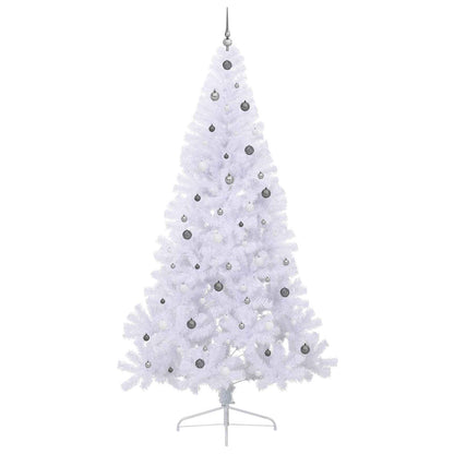 vidaXL Artificial Christmas Tree with Stand White 240 cm PVC and Steel