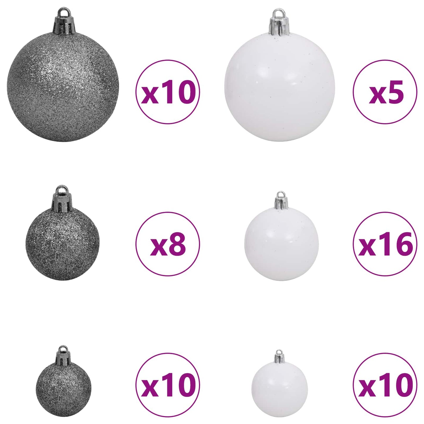vidaXL Artificial Christmas Tree with Stand White 240 cm PVC and Steel