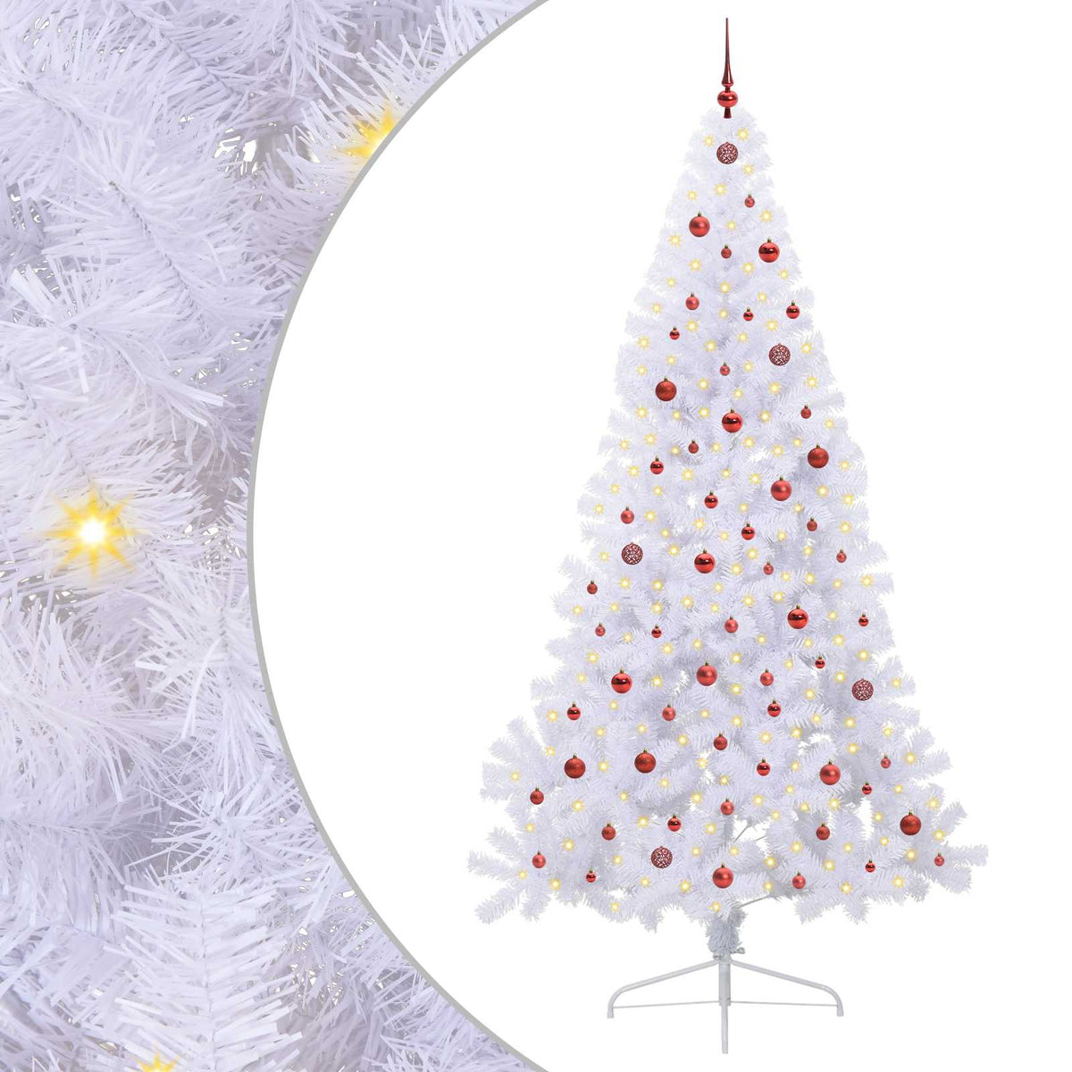 vidaXL Artificial Christmas Tree White 240 cm PVC and Steel