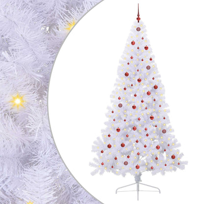 vidaXL Artificial Christmas Tree White 240 cm PVC and Steel