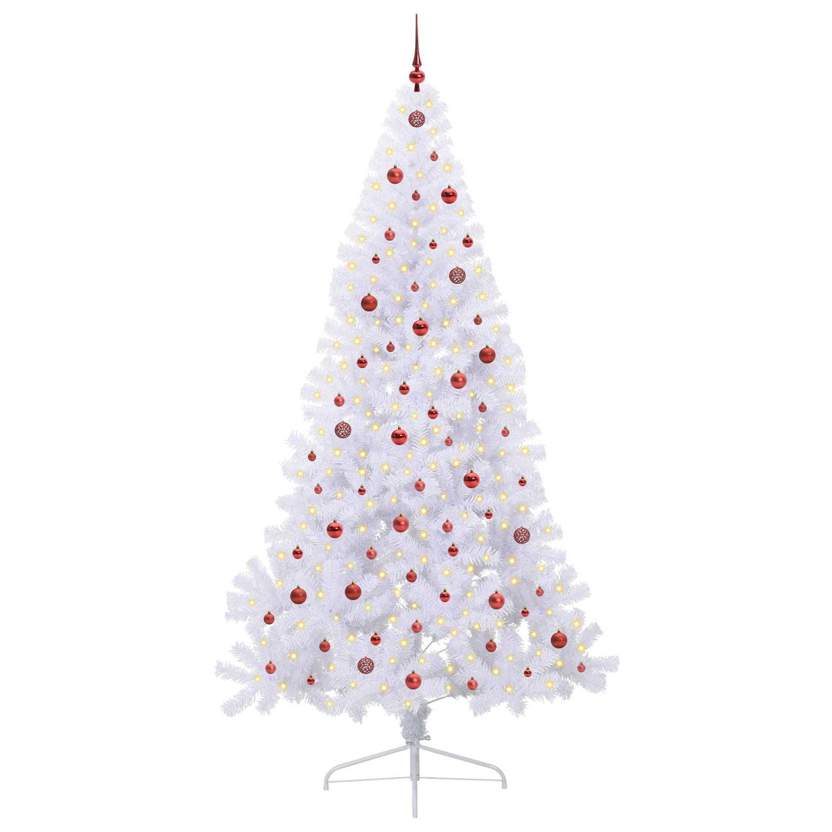 vidaXL Artificial Christmas Tree White 240 cm PVC and Steel