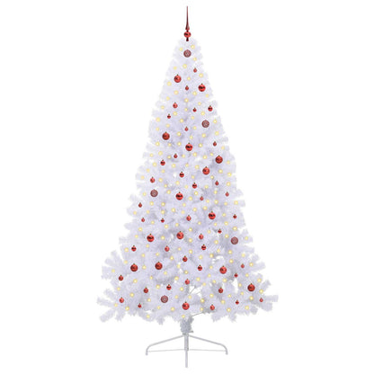 vidaXL Artificial Christmas Tree White 240 cm PVC and Steel