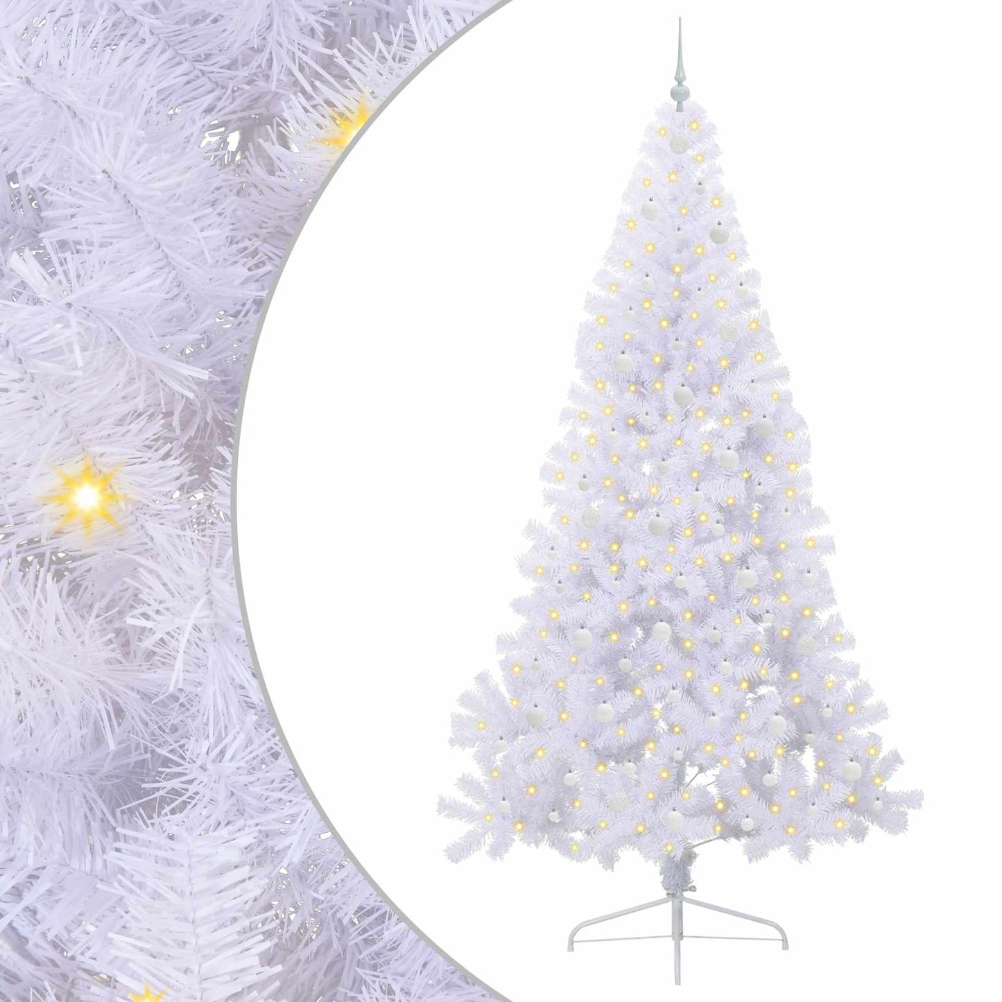 vidaXL Artificial Christmas Tree with Stand White 240 cm PVC and Steel