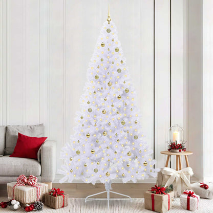 vidaXL Artificial Christmas Tree White 240 cm PVC and Steel