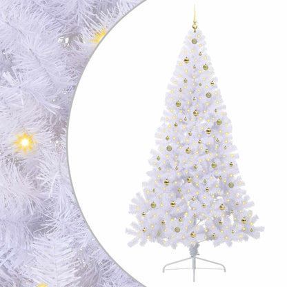 vidaXL Artificial Christmas Tree White 240 cm PVC and Steel