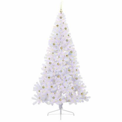vidaXL Artificial Christmas Tree White 240 cm PVC and Steel