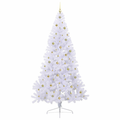 vidaXL Artificial Christmas Tree White 240 cm PVC and Steel