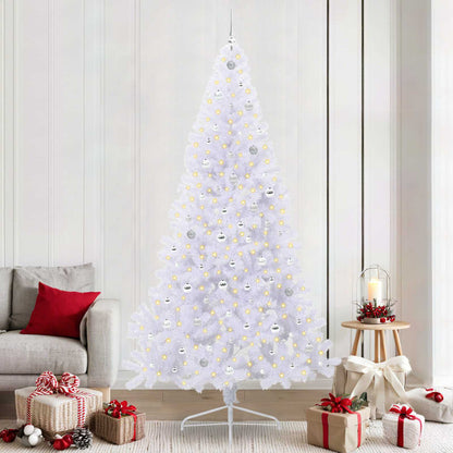 vidaXL Artificial Christmas Tree White 240 cm PVC and Steel