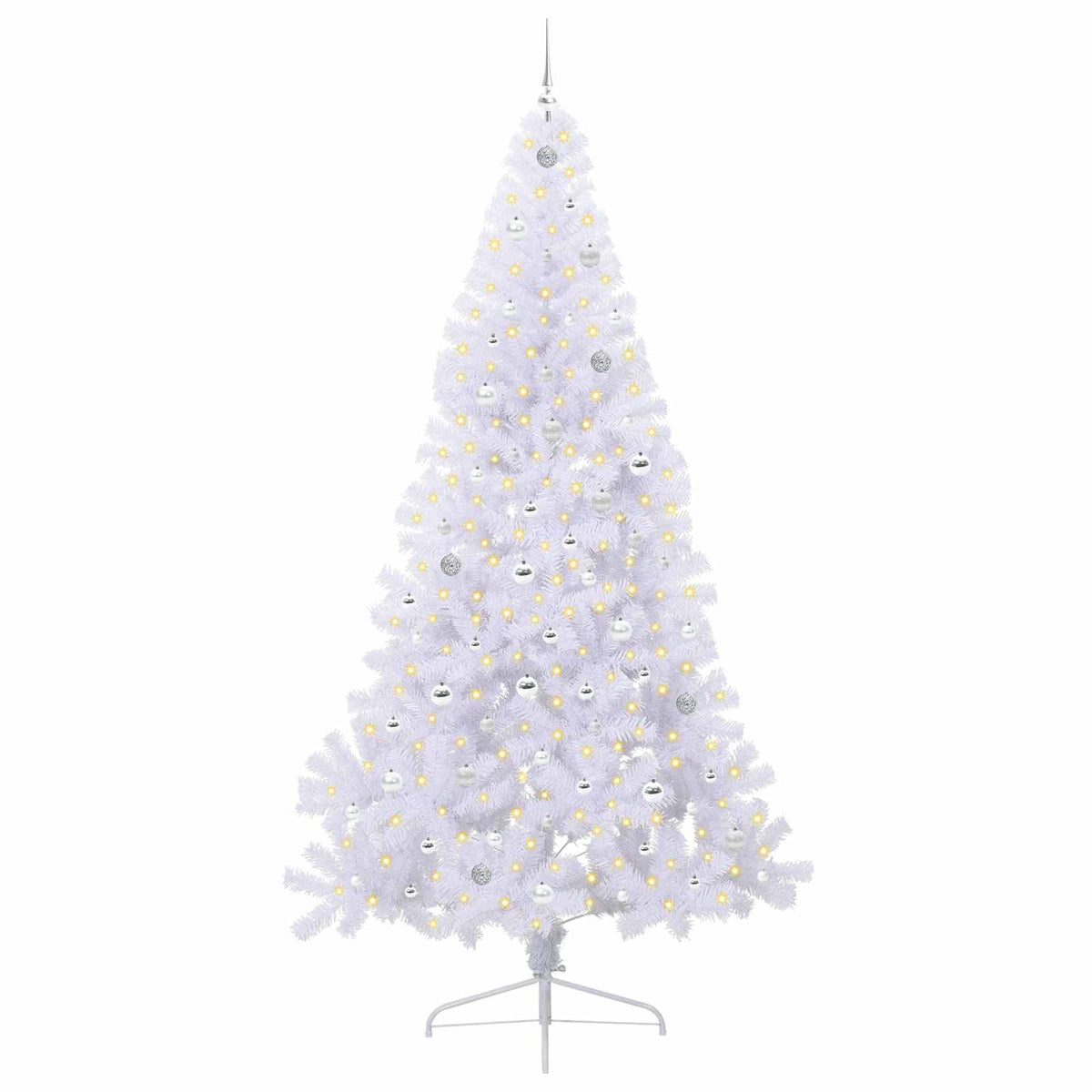 vidaXL Artificial Christmas Tree White 240 cm PVC and Steel