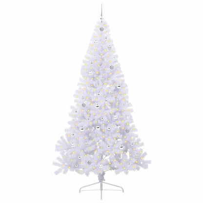 vidaXL Artificial Christmas Tree White 240 cm PVC and Steel