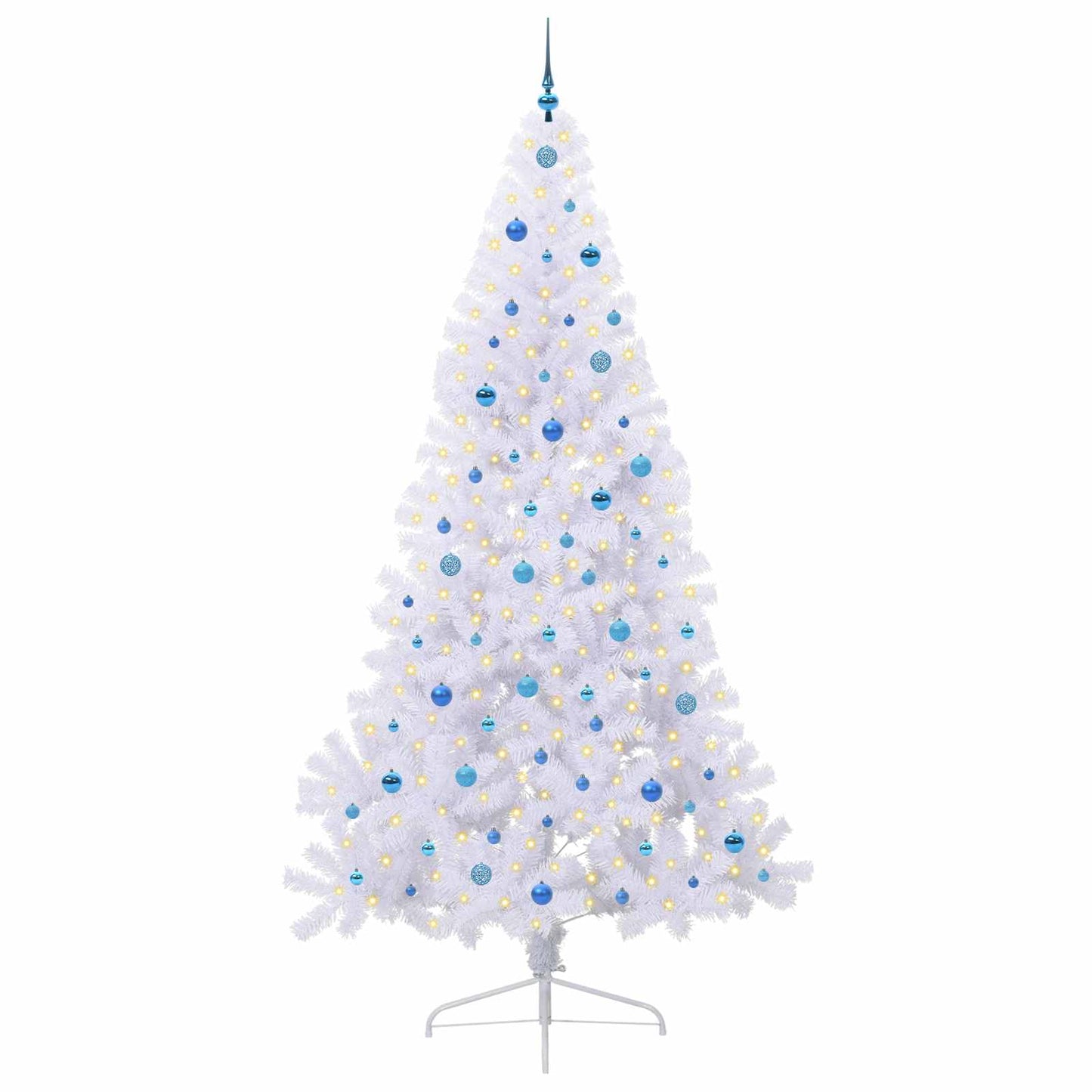 vidaXL Artificial Christmas Tree with Stand White 240 cm PVC and Steel