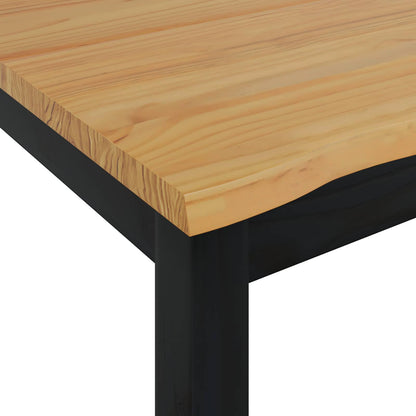 VidaXL Dining Table EKAI Black 112 x 70 x 76.5 cm Solid Pine Wood