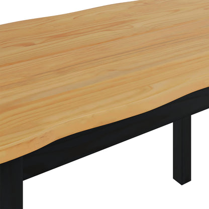 VidaXL Dining Table EKAI Black 112 x 70 x 76.5 cm Solid Pine Wood