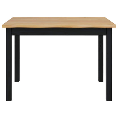 VidaXL Dining Table EKAI Black 112 x 70 x 76.5 cm Solid Pine Wood