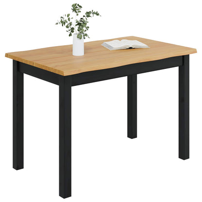 VidaXL Dining Table EKAI Black 112 x 70 x 76.5 cm Solid Pine Wood
